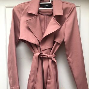 SOLD - Dusty Rose Modern Trench Coat